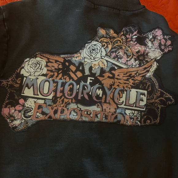 🛍️ Libertalia Black Motorcycle Biker “Rockers & Rebels” Zip Up Sweatshirt, Sz XS - Picture 11 of 12